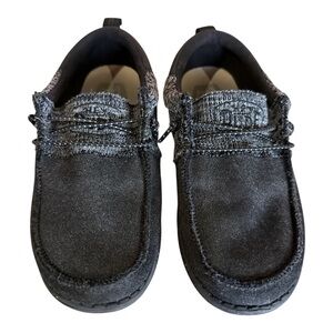 HEYDUDE Black Wally Youth Tri Nightfall Casual Slip-On Shoes – Size Y3